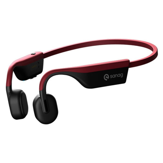 Sanag A9S Bone Conduction Bluetooth 5.1 HiFi Sports Earphone (Red Black) by Sanag