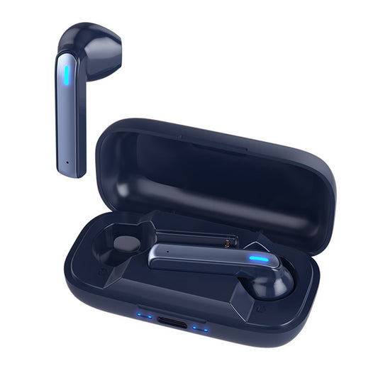 BQ02 TWS Semi-in-ear Touch Bluetooth Earphone with Charging Box & Indicator Light, Supports HD Calls & Intelligent Voice Assistant (Blue) by bashfashion