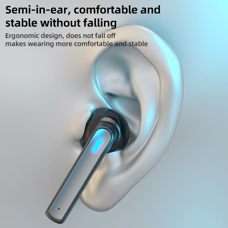 BQ02 TWS Semi-in-ear Touch Bluetooth Earphone with Charging Box & Indicator Light, Supports HD Calls & Intelligent Voice Assistant (White) by bashfashion