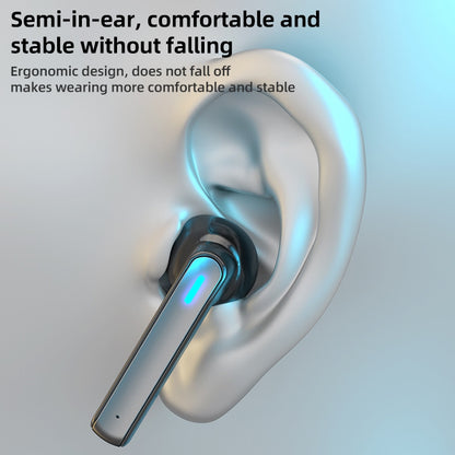 BQ02 TWS Semi-in-ear Touch Bluetooth Earphone with Charging Box & Indicator Light, Supports HD Calls & Intelligent Voice Assistant (White) by bashfashion