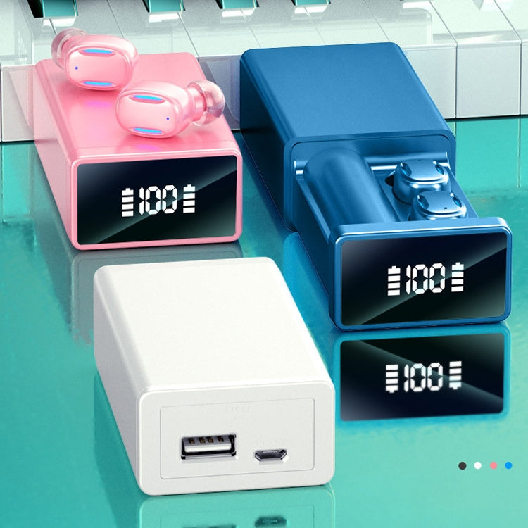 A22 English Version Pull-out Digital Display Bluetooth Earphone with Magnetic Charging Box, Support Touch Light & Power Bank (Black) by bashfashion