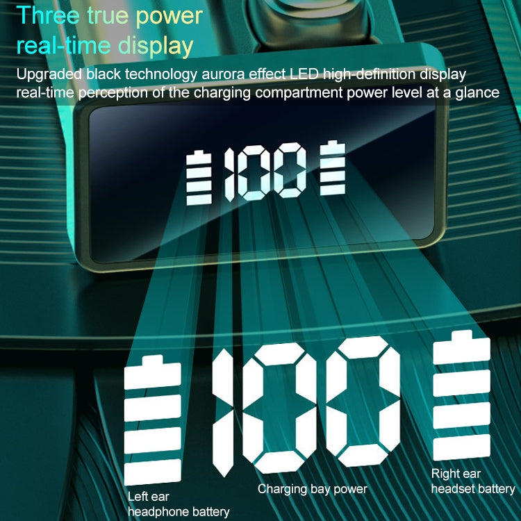 A22 English Version Pull-out Digital Display Bluetooth Earphone with Magnetic Charging Box, Support Touch Light & Power Bank (Pink) by bashfashion