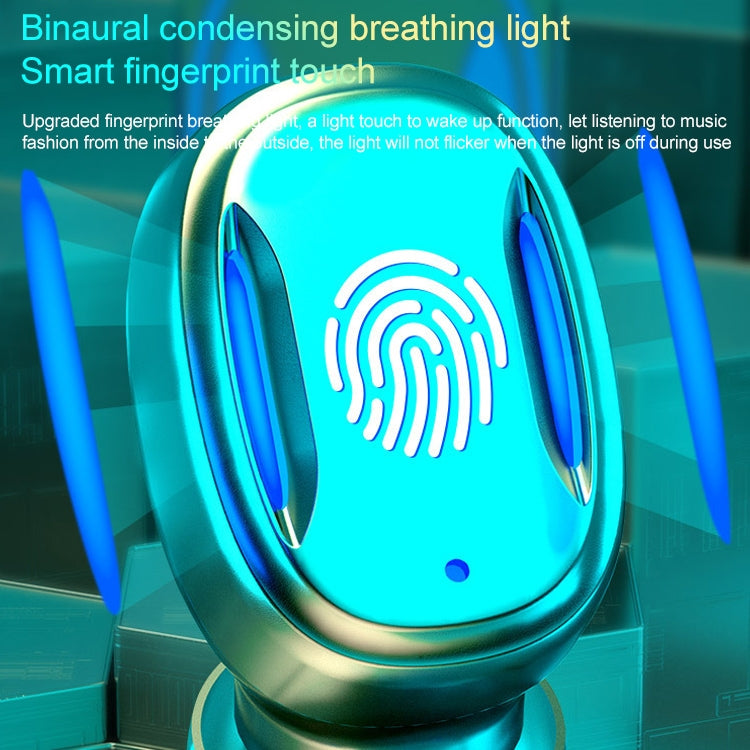 A22 English Version Pull-out Digital Display Bluetooth Earphone with Magnetic Charging Box, Support Touch Light & Power Bank (Blue) by bashfashion