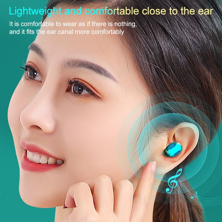 A22 English Version Pull-out Digital Display Bluetooth Earphone with Magnetic Charging Box, Support Touch Light & Power Bank (Blue) by bashfashion