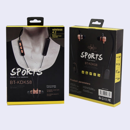 BT-KDK58 In-Ear Wire Control Sport Magnetic Suction Wireless Bluetooth Earphones with Mic, Support Handfree Call, For iPad, iPhone, Galaxy, Huawei, Xiaomi, LG, HTC and Other Smart Phones(Gold) by bashfashion