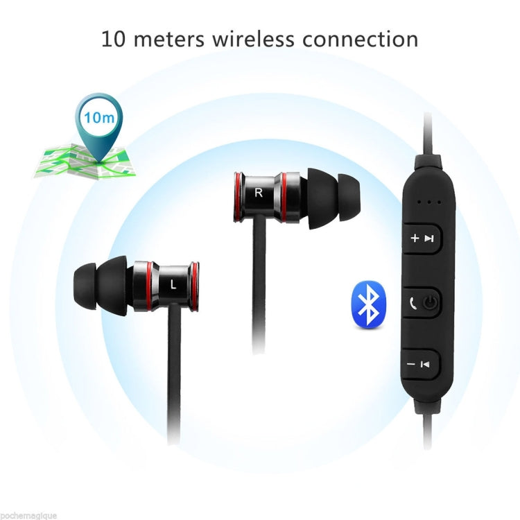 BTH-828 Magnetic In-Ear Sport Wireless Bluetooth V4.1 Stereo Waterproof Earbuds Earphone with Mic, for iPhone, Samsung, HTC, LG, Sony and other Smartphones by bashfashion