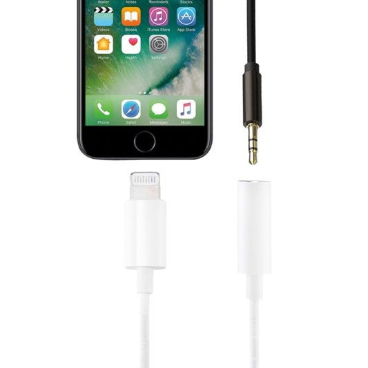 8 Pin 3.5mm Earphone Audio Adapter, Line Length: 8cm(White) by bashfashion