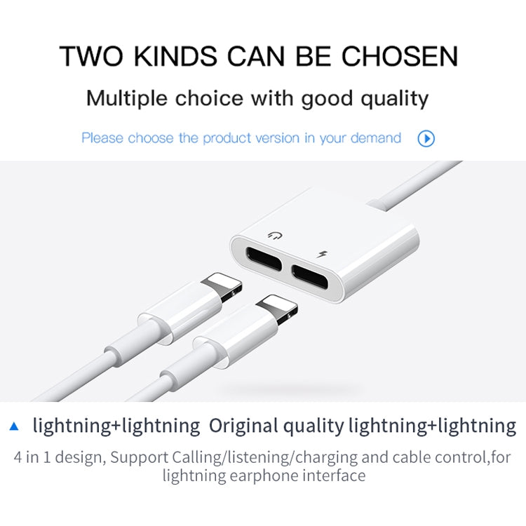 JOYROOM S-Y104 Ben Series Apple Dual Lightning Adapter, Length: 1.2m(White) by JOYROOM