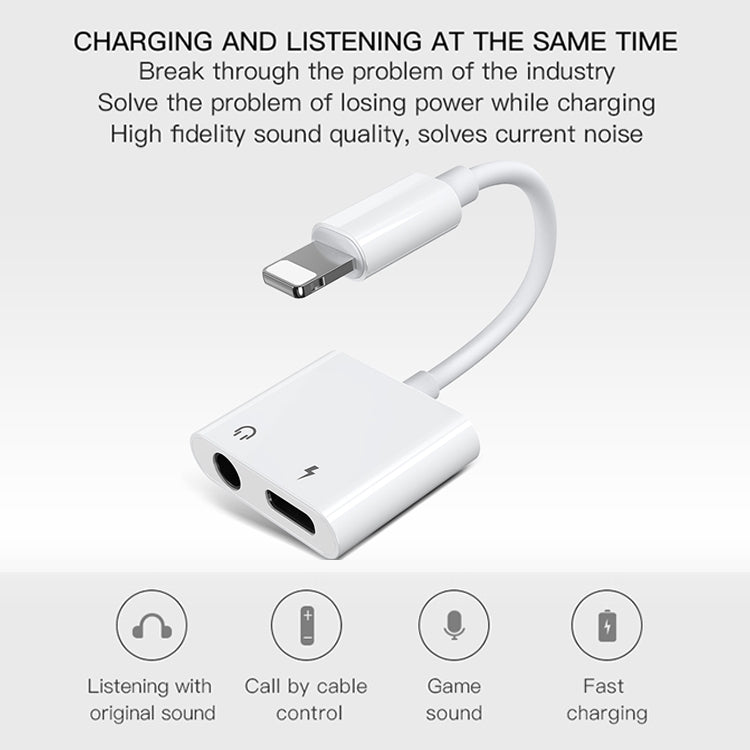 JOYROOM S-Y104 Ben Series Apple Dual Lightning Adapter, Length: 1.2m(White) by JOYROOM