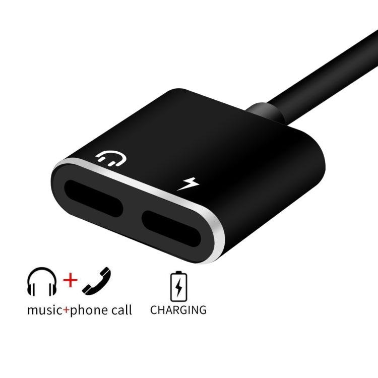 ENKAY Hat-prince HC-15 8 Pin + 3.5mm Jack to 8 Pin Charge Audio Adapter Cable, Support up to iOS 15.0(Black) by ENKAY