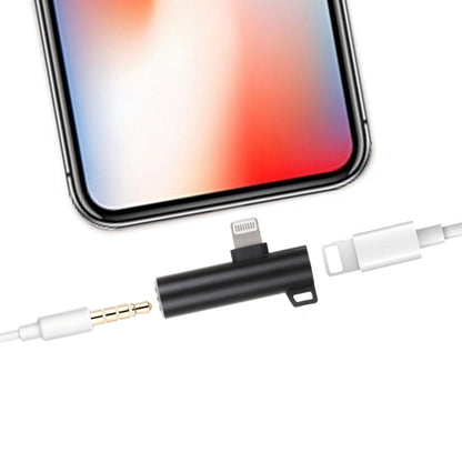 2 in 1 Ball Head Shape 8 Pin + 3.5mm to 8 Pin Male Charging Audio Adapter(Black) by bashfashion