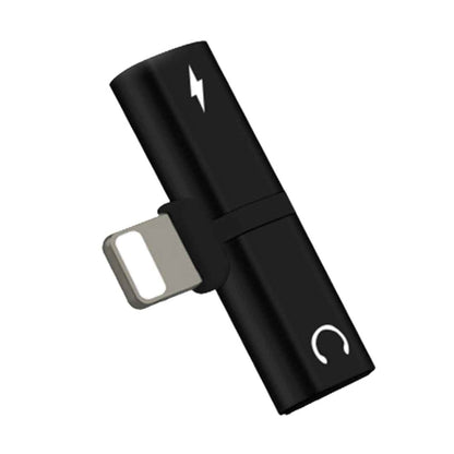 2 in 1 8 Pin 5V 1A Listen Call Audio Converter Earphone Adapter(Black) by bashfashion