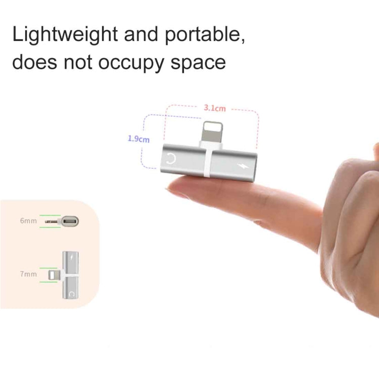 2 in 1 8 Pin 5V 1A Listen Call Audio Converter Earphone Adapter(Black) by bashfashion