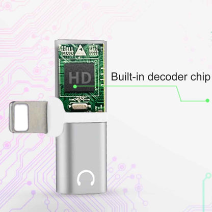 2 in 1 8 Pin 5V 1A Listen Call Audio Converter Earphone Adapter(Silver) by bashfashion