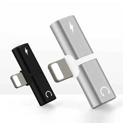 2 in 1 8 Pin 5V 1A Listen Call Audio Converter Earphone Adapter(Silver) by bashfashion