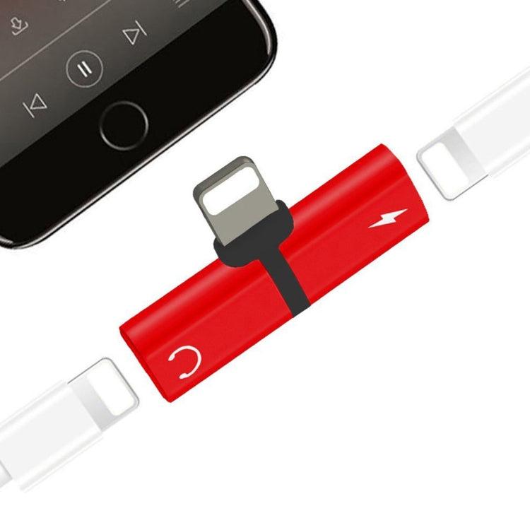 2 in 1 8 Pin 5V 1A Listen Call Audio Converter Earphone Adapter(Red) by bashfashion