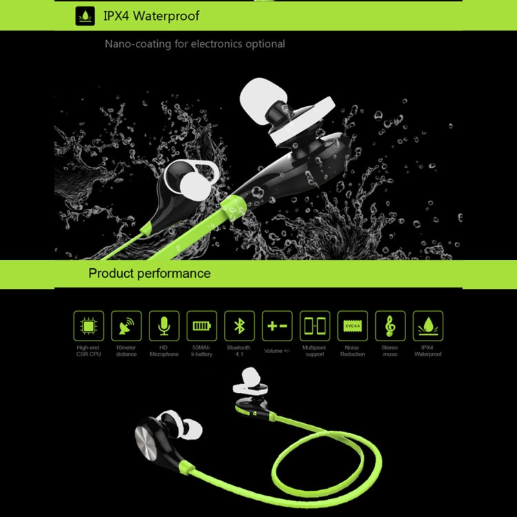 Universe IPX4 Waterproof Sports Wireless Bluetooth V4.1 Earphone Stereo Headset, For iPhone, Samsung, Huawei, Xiaomi, HTC and Other Smartphones by bashfashion