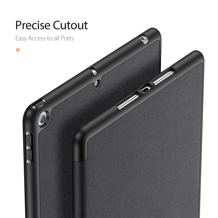 For iPad 10.2 DUX DUCIS Domo Series Horizontal Flip Magnetic PU Leather Case with Three-folding Holder & Pen Slot & Sleep / Wake-up Function (Black) by DUX DUCIS