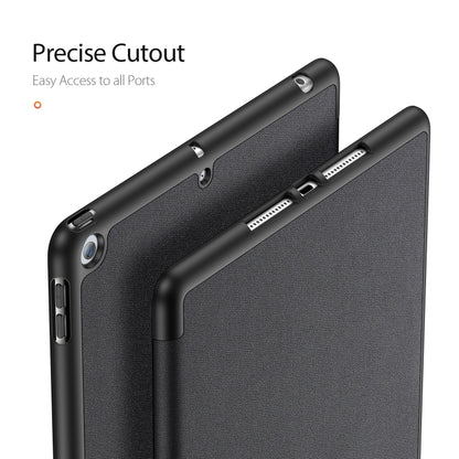 For iPad 10.2 DUX DUCIS Domo Series Horizontal Flip Magnetic PU Leather Case with Three-folding Holder & Pen Slot & Sleep / Wake-up Function (Black) by DUX DUCIS