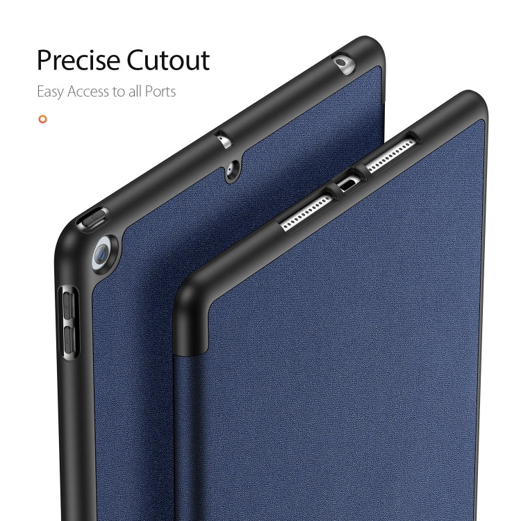 For iPad 10.2 DUX DUCIS Domo Series Horizontal Flip Magnetic PU Leather Case with Three-folding Holder & Pen Slot & Sleep / Wake-up Function (Blue) by DUX DUCIS