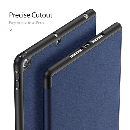 For iPad 10.2 DUX DUCIS Domo Series Horizontal Flip Magnetic PU Leather Case with Three-folding Holder & Pen Slot & Sleep / Wake-up Function (Blue) by DUX DUCIS