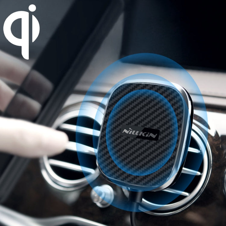 NILLKIN MC027 Car Air Outlet Vent Mount Clamp Holder 10W Fast Charging Qi Magnetic Wireless Charger(Black) by NILLKIN