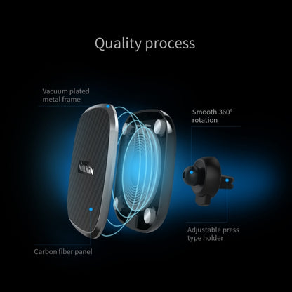 NILLKIN MC027 Car Air Outlet Vent Mount Clamp Holder 10W Fast Charging Qi Magnetic Wireless Charger(Black) by NILLKIN