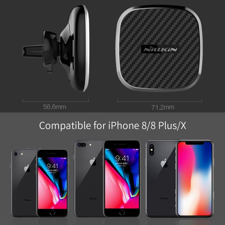 NILLKIN MC027 Car Air Outlet Vent Mount Clamp Holder 10W Fast Charging Qi Magnetic Wireless Charger(Black) by NILLKIN