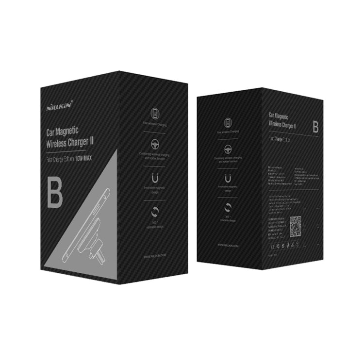 NILLKIN MC027 Car Air Outlet Vent Mount Clamp Holder 10W Fast Charging Qi Magnetic Wireless Charger(Black) by NILLKIN