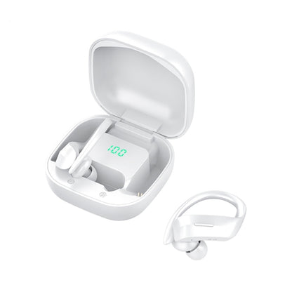258 Wireless Ear-mounted Bluetooth Earphone with Charging Box & Digital Display, Support Touch & HD Call & Voice Assistant & NFC (White) by bashfashion