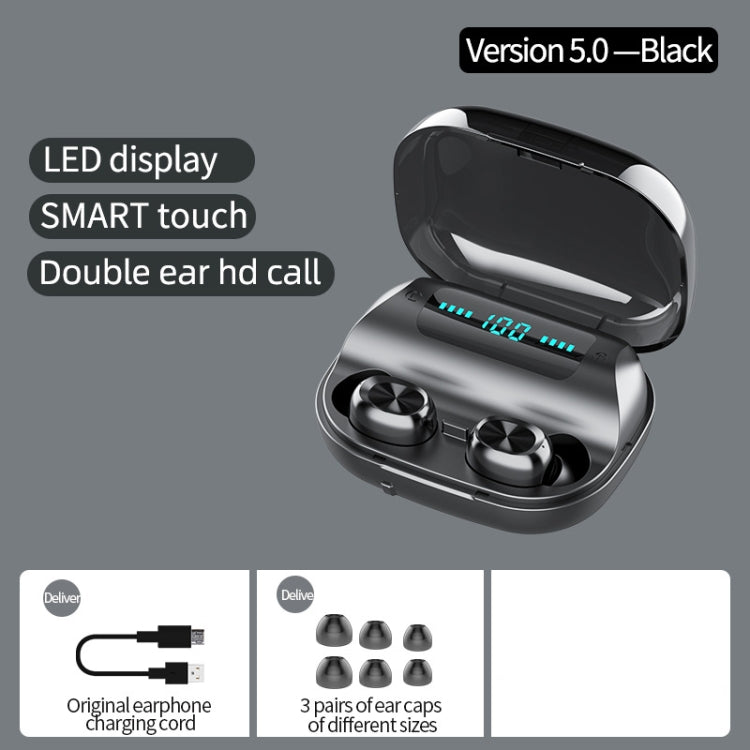 263 TWS CVC8.0 Noise Cancelling Bluetooth Earphone with Charging Box, Support Touch & Three-screen LED Battery Display & Phone Holder & Power Bank & HD Call & Voice Assistant(Black) by bashfashion