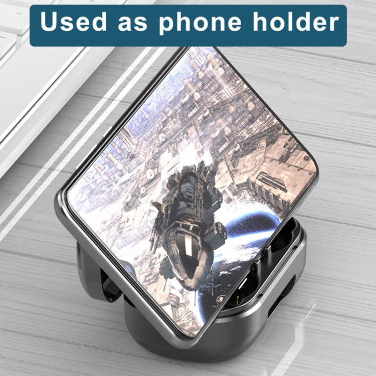 263 TWS CVC8.0 Noise Cancelling Bluetooth Earphone with Charging Box, Support Touch & Three-screen LED Battery Display & Phone Holder & Power Bank & HD Call & Voice Assistant(Black) by bashfashion