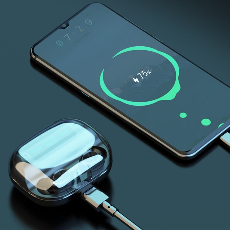 263 TWS CVC8.0 Noise Cancelling Bluetooth Earphone with Charging Box, Support Touch & Three-screen LED Battery Display & Phone Holder & Power Bank & HD Call & Voice Assistant(Black) by bashfashion