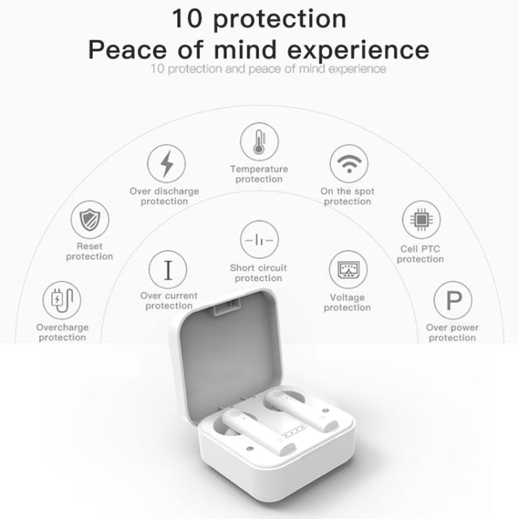 AIR2S TWS Dual Microphone Voice Noise Cancelling Touch Bluetooth Earphone with Charging Box, Support Light Display & Call & Voice Assistant & NFC(White) by bashfashion