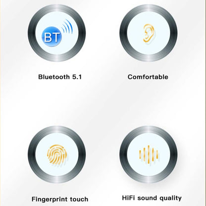 AIR2S TWS Dual Microphone Voice Noise Cancelling Touch Bluetooth Earphone with Charging Box, Support Light Display & Call & Voice Assistant & NFC(White) by bashfashion