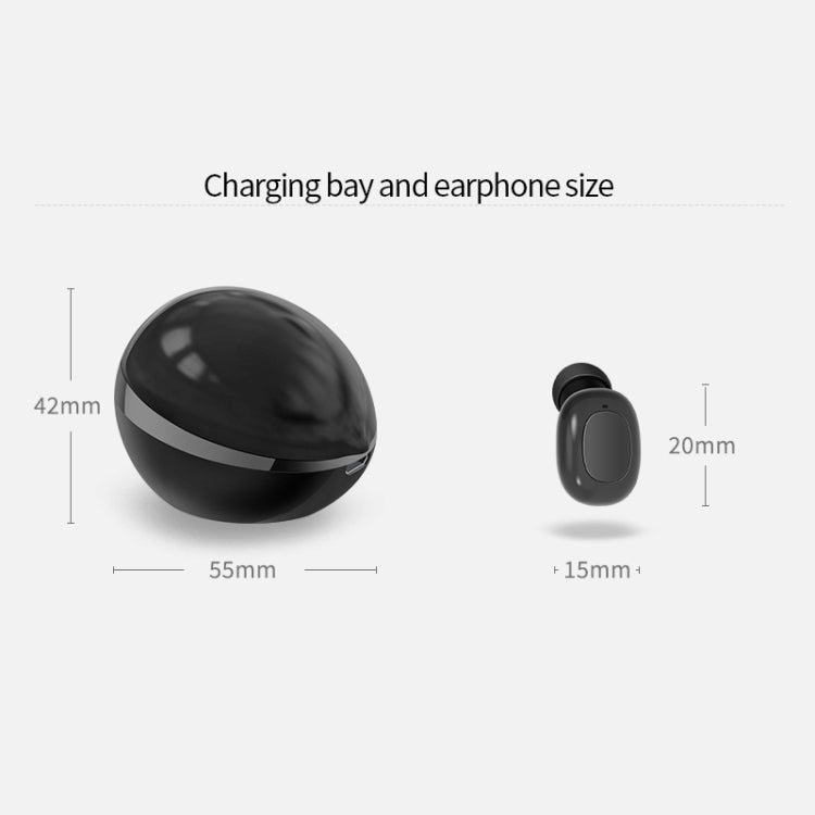 A10 TWS Space Capsule Shape Wireless Bluetooth Earphone with Magnetic Charging Box & Lanyard, Support HD Call & Automatic Pairing Bluetooth(Black White) by bashfashion