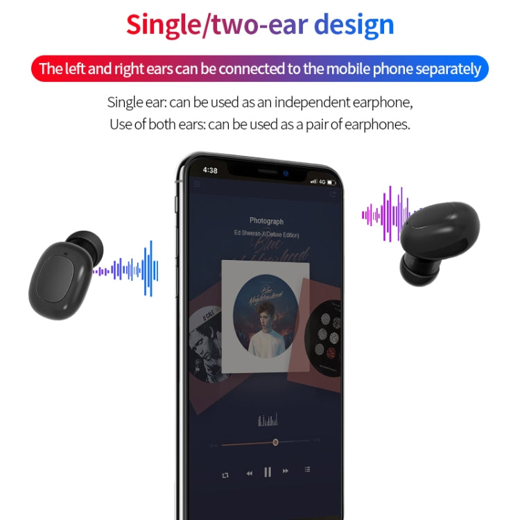 A10 TWS Space Capsule Shape Wireless Bluetooth Earphone with Magnetic Charging Box & Lanyard, Support HD Call & Automatic Pairing Bluetooth(Black) by bashfashion
