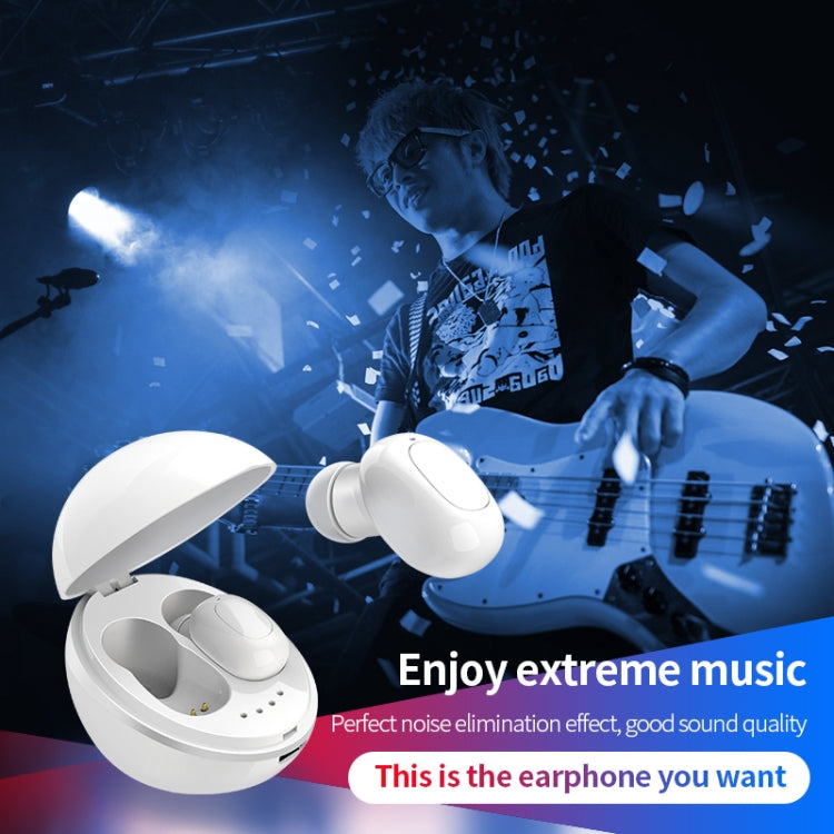 A10 TWS Space Capsule Shape Wireless Bluetooth Earphone with Magnetic Charging Box & Lanyard, Support HD Call & Automatic Pairing Bluetooth(White) by bashfashion