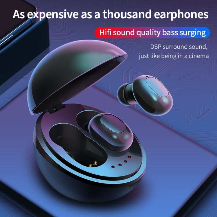 A10 TWS Space Capsule Shape Wireless Bluetooth Earphone with Magnetic Charging Box & Lanyard, Support HD Call & Automatic Pairing Bluetooth(White) by bashfashion