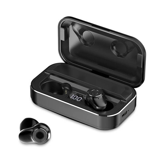 A6 TWS Bluetooth 5.0 Touch Wireless Bluetooth Earphone with Charging Box & LED Smart Digital Display, Support Voice Assistant & Memory Connection & HD Call(Black) by bashfashion