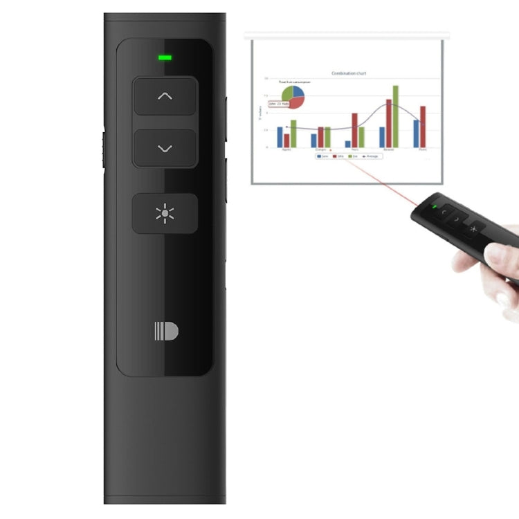 Doosl DSIT013 2.4GHz Rechargeable PowerPoint Presentation Remote Control Multi-functional Laser Pointer for PowerPoint / Keynote / Prezi, Control Distance: 100m(Black) by DOOSL