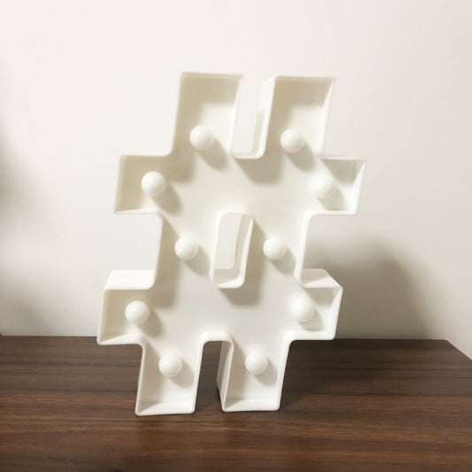 Symbol Shape Decorative Light, Dry Battery Powered Warm White Standing Hanging LED Holiday Light by bashfashion