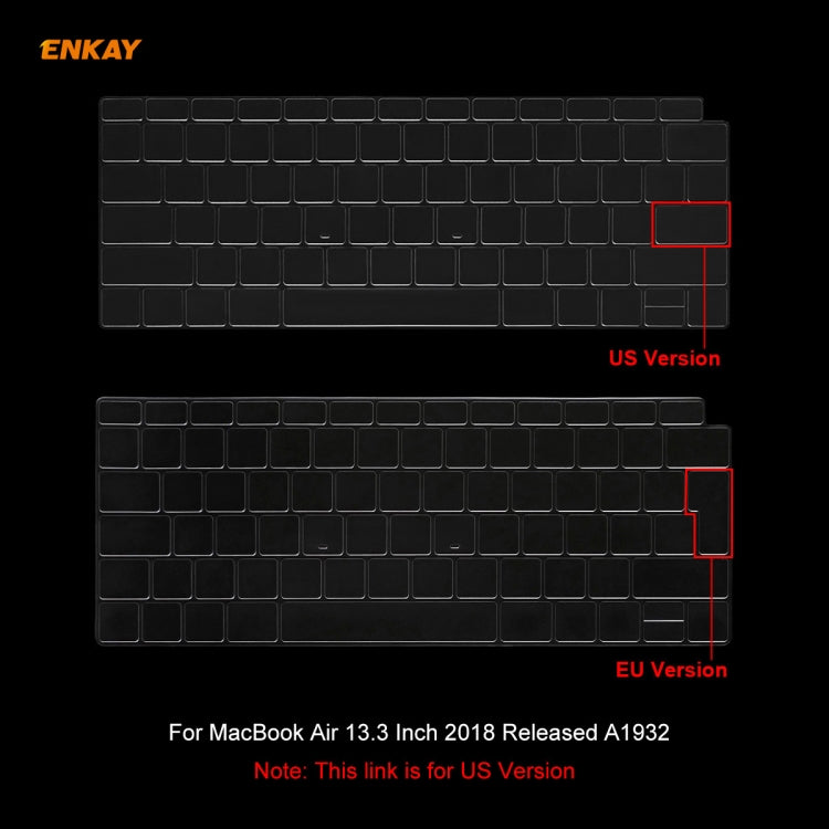 For MacBook Air 13.3 inch A1932 2018 ENKAY Hat-prince US Version of The Notebook Ultra-thin TPU Keyboard Protective Cover by ENKAY