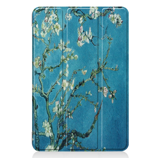 Apricot Flower Pattern Custer Texture Horizontal Flip PU Leather Case for iPad Mini 2019 / Mini 4 , with Three-folding Holder & Sleep / Wake-up Function by bashfashion
