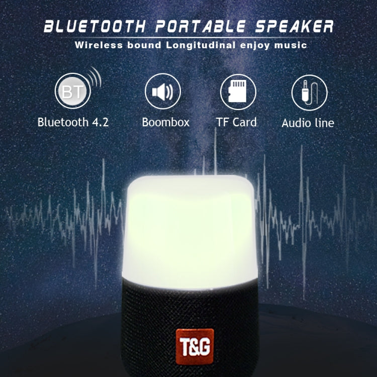 T&G TG168 Portable Wireless Bluetooth V5.0 Stereo Speaker with Handle, Built-in MIC, Support Flashing LED Light & TF Card & U Disk & AUX IN & FM(Cyan) by T&G