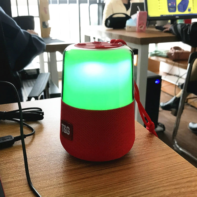 T&G TG168 Portable Wireless Bluetooth V5.0 Stereo Speaker with Handle, Built-in MIC, Support Flashing LED Light & TF Card & U Disk & AUX IN & FM(Cyan) by T&G