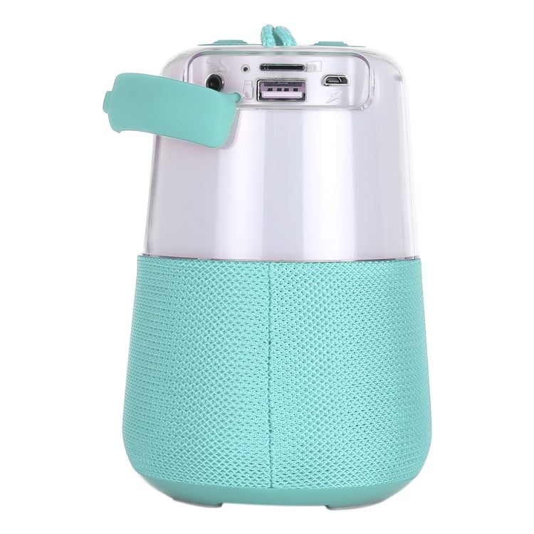 T&G TG168 Portable Wireless Bluetooth V5.0 Stereo Speaker with Handle, Built-in MIC, Support Flashing LED Light & TF Card & U Disk & AUX IN & FM(Cyan) by T&G