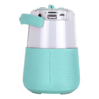T&G TG168 Portable Wireless Bluetooth V5.0 Stereo Speaker with Handle, Built-in MIC, Support Flashing LED Light & TF Card & U Disk & AUX IN & FM(Cyan) by T&G