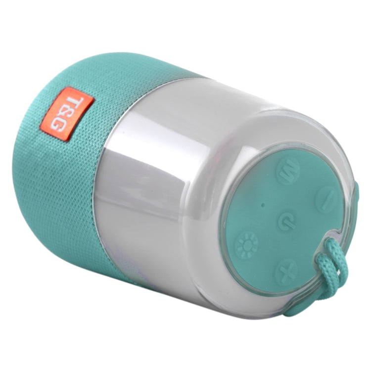 T&G TG168 Portable Wireless Bluetooth V5.0 Stereo Speaker with Handle, Built-in MIC, Support Flashing LED Light & TF Card & U Disk & AUX IN & FM(Cyan) by T&G