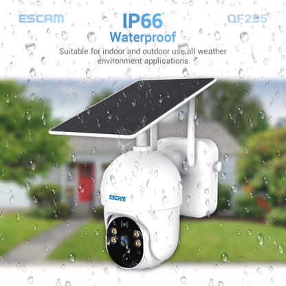ESCAM QF255 2.0 Million Pixels 1080P HD WiFi Solar Camera, Support Two-way Voice & PIR Motion Detection & Night Vision & TF Card by ESCAM